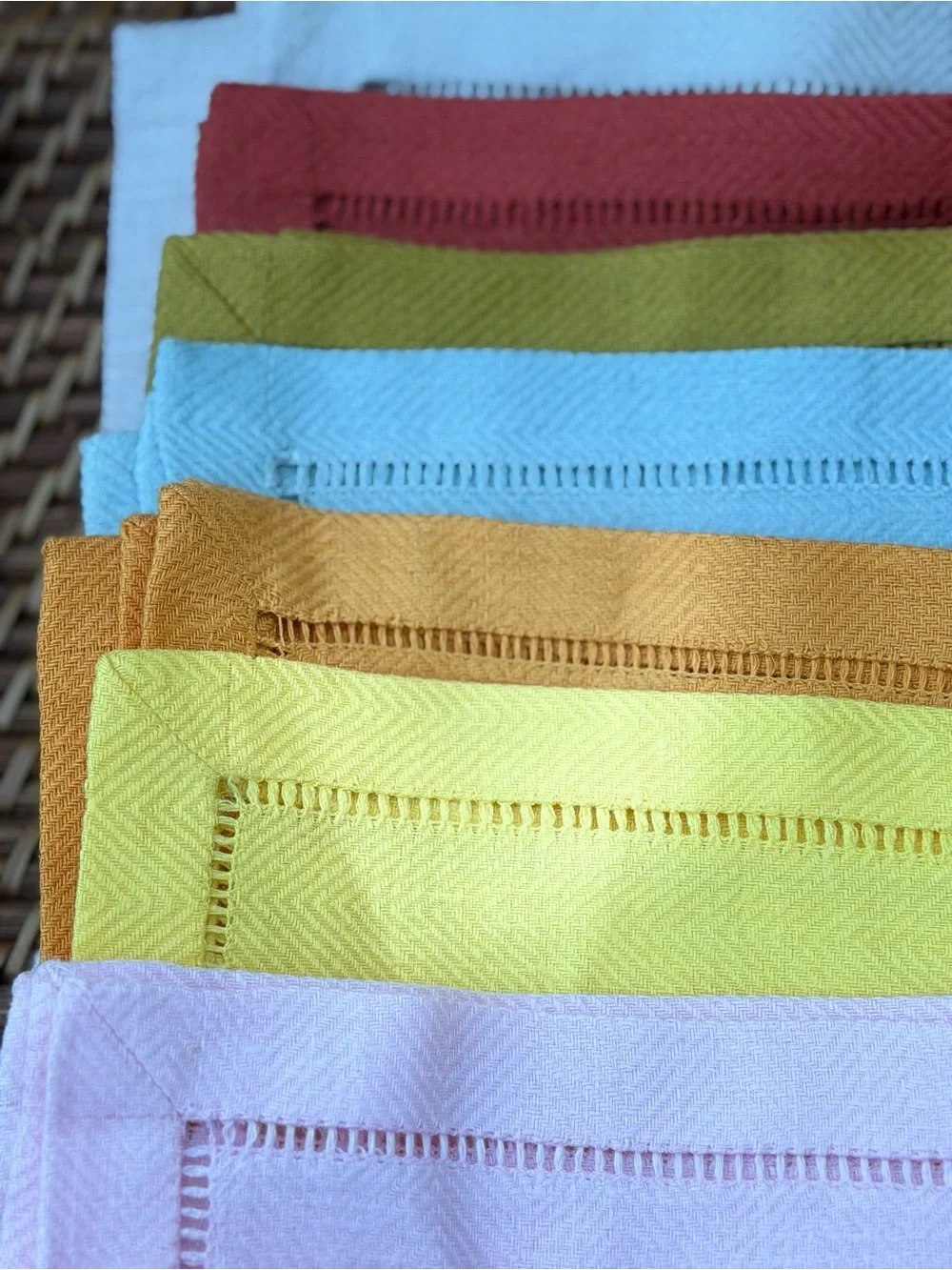 ANICHINI Bright Colorful Linen cocktail Napkins 10x10 FREE SHIPPING